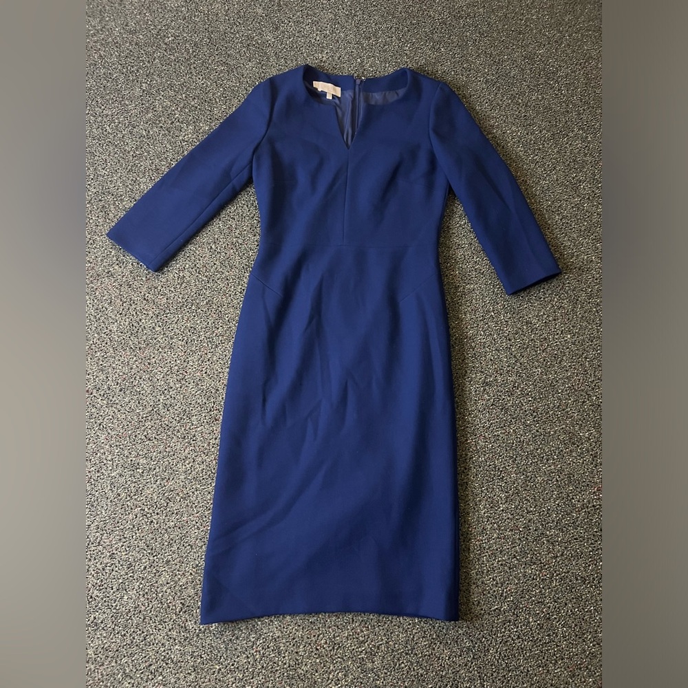 HOBBS LONDON Blue 3/4 Sleeve Midi Tailored  Modest Work Wear Business Casual Dre - Picture 10 of 16